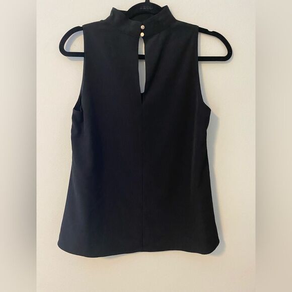 H by Halston, Black, Sleeveless, Key-Hole Blouse, Size XS - Picture 3 of 5